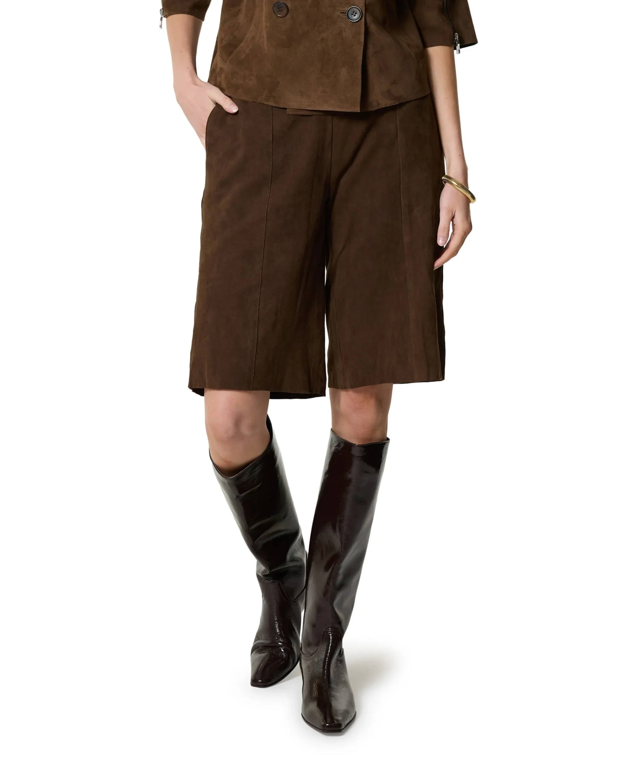 Suede Culottes dames bermuda bruin