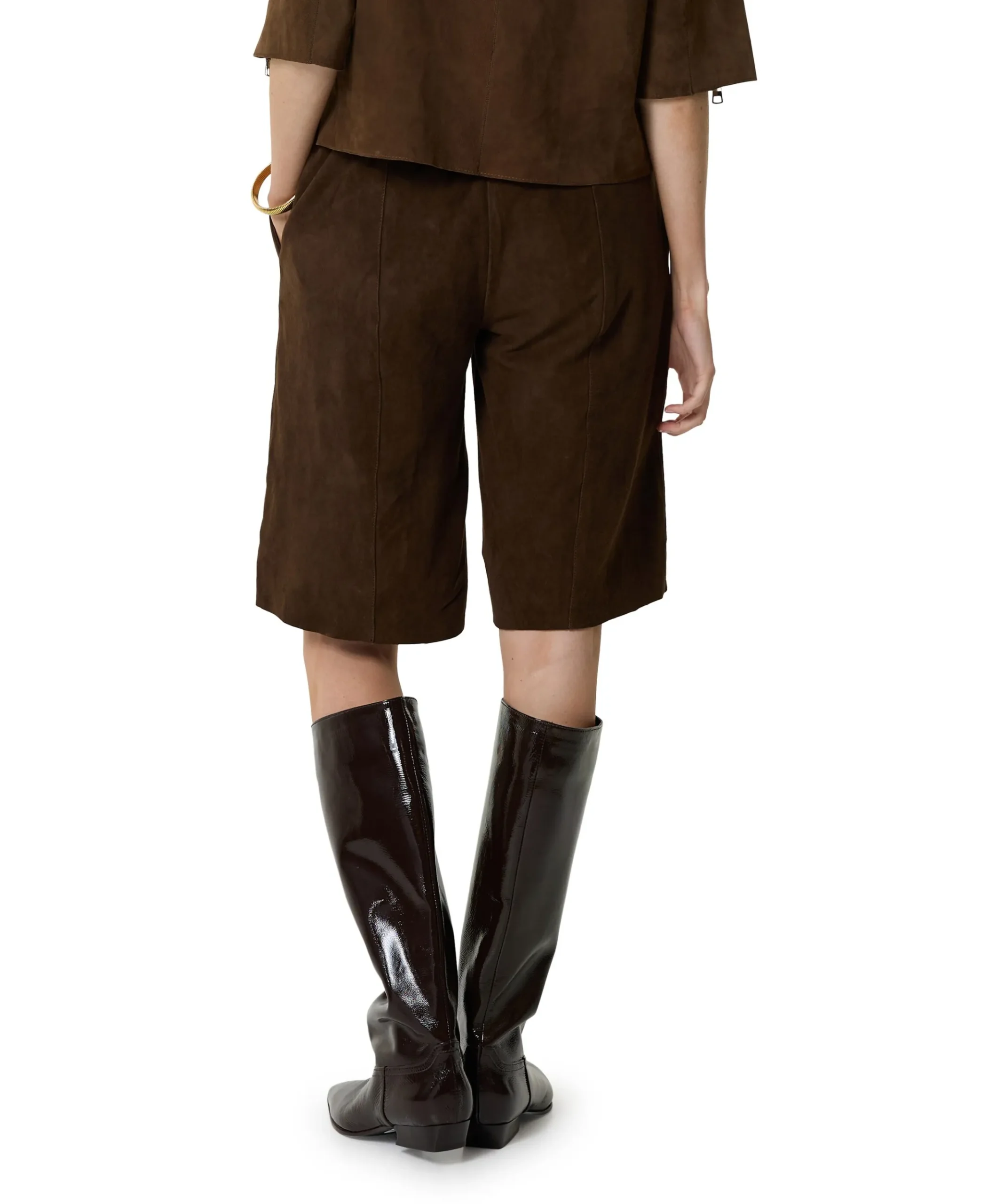 Suede Culottes dames bermuda bruin