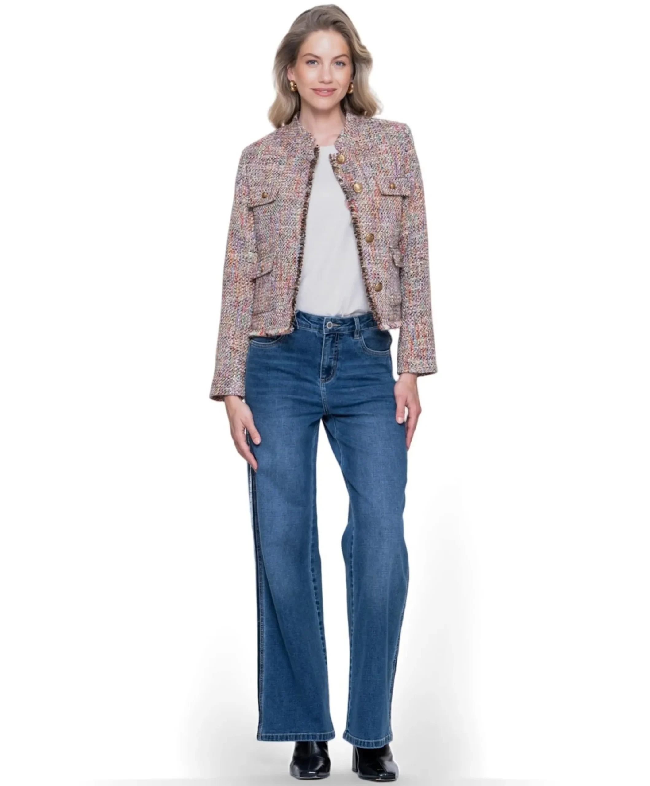 Tape dames jeans blauw