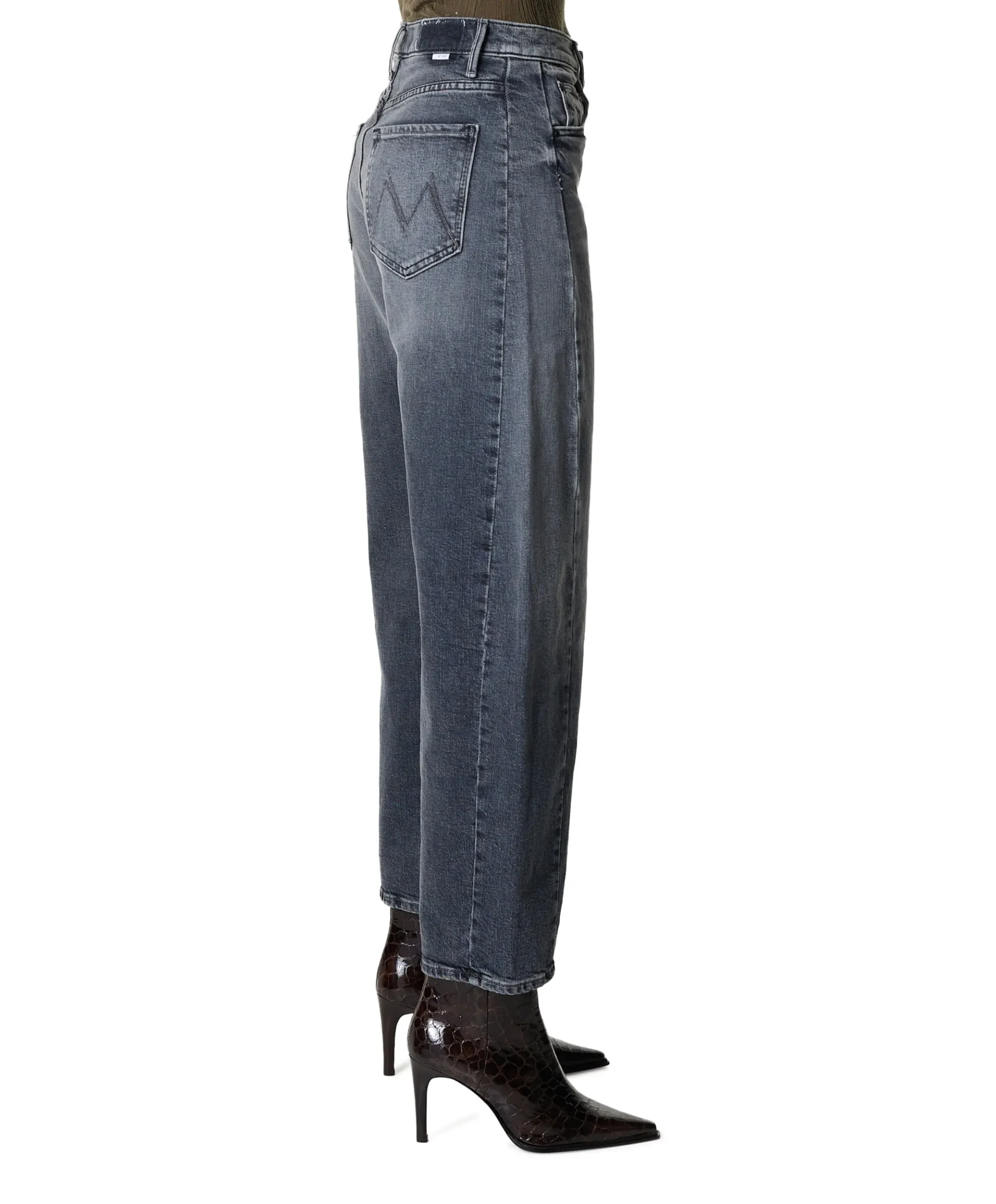 The half pipe flood dames jeans grijs