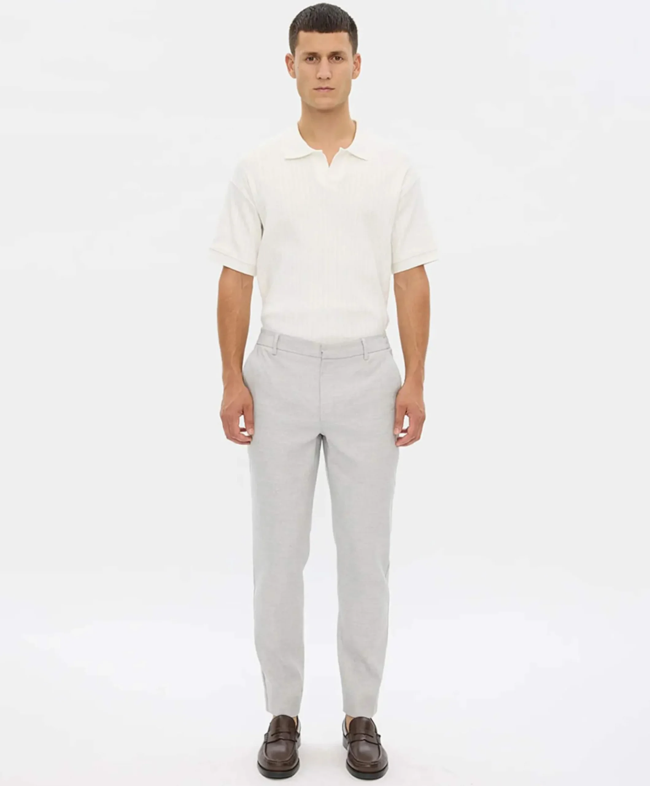 THEOPL 769 CLOUD LINEN heren broek grijs