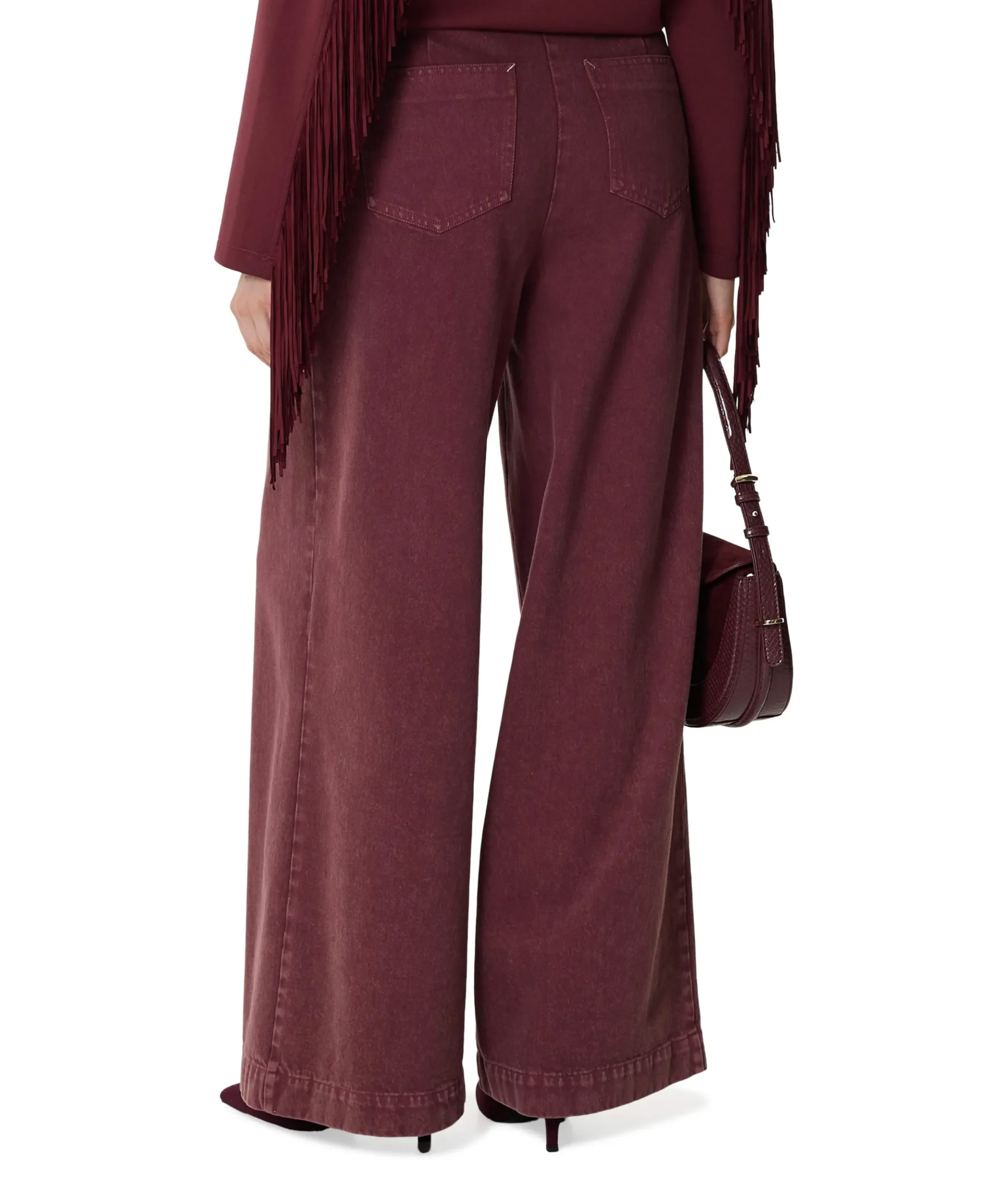 Theowide dames broek bordeaux