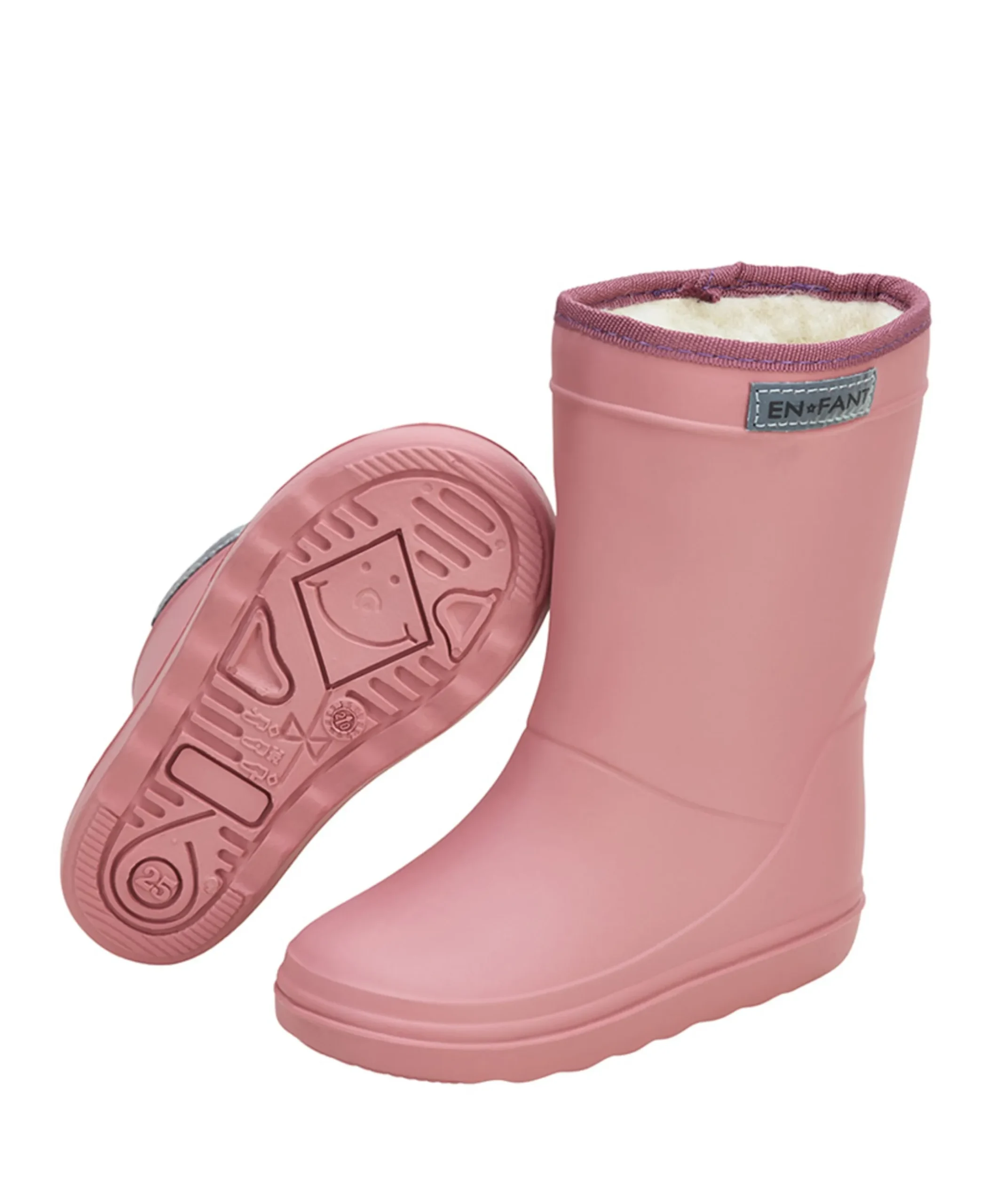 Thermo boots solid regenlaarzen roze