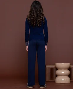 Trackpants buttons meisjes broek blauw