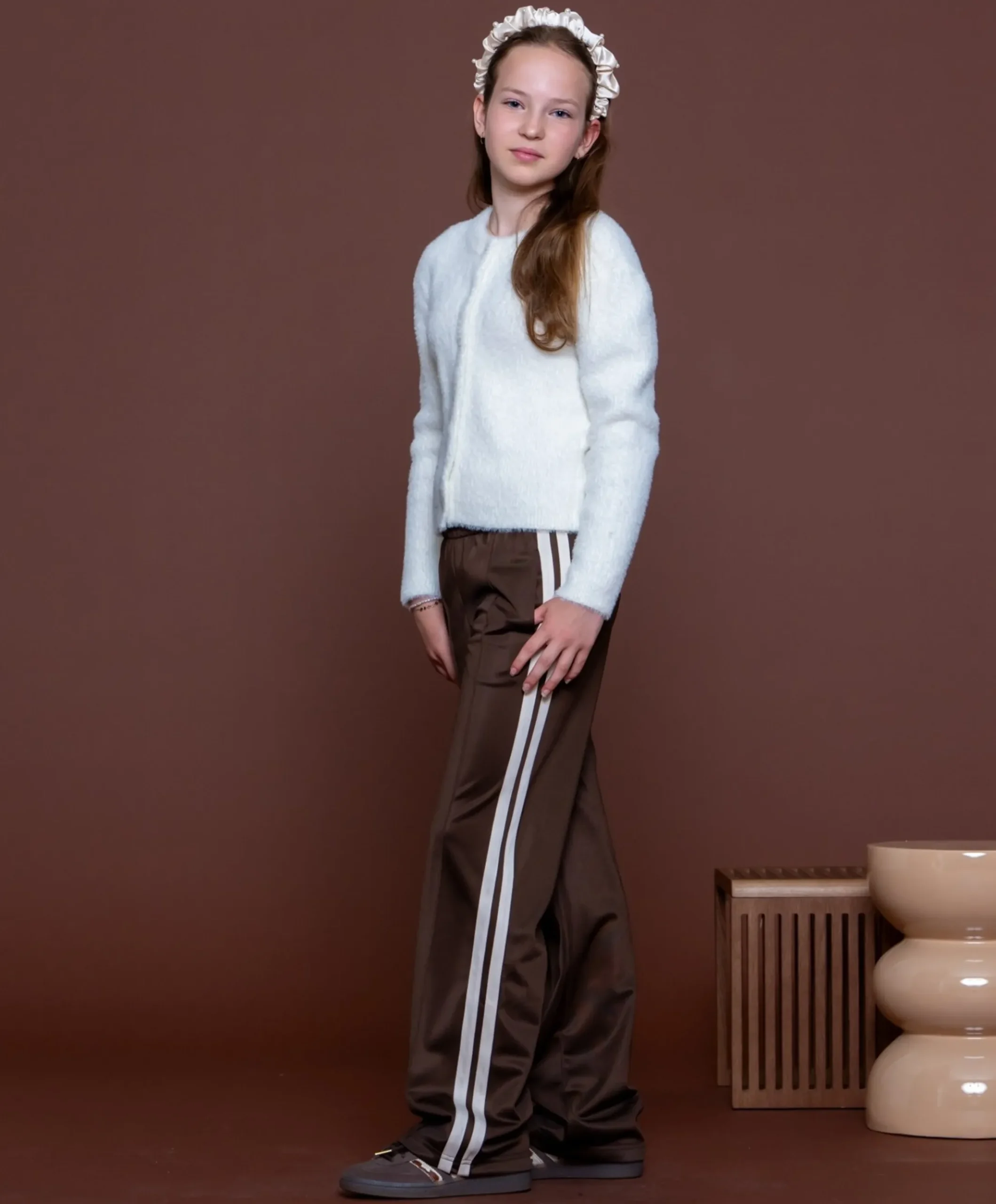 Trackpants meisjes broek bruin