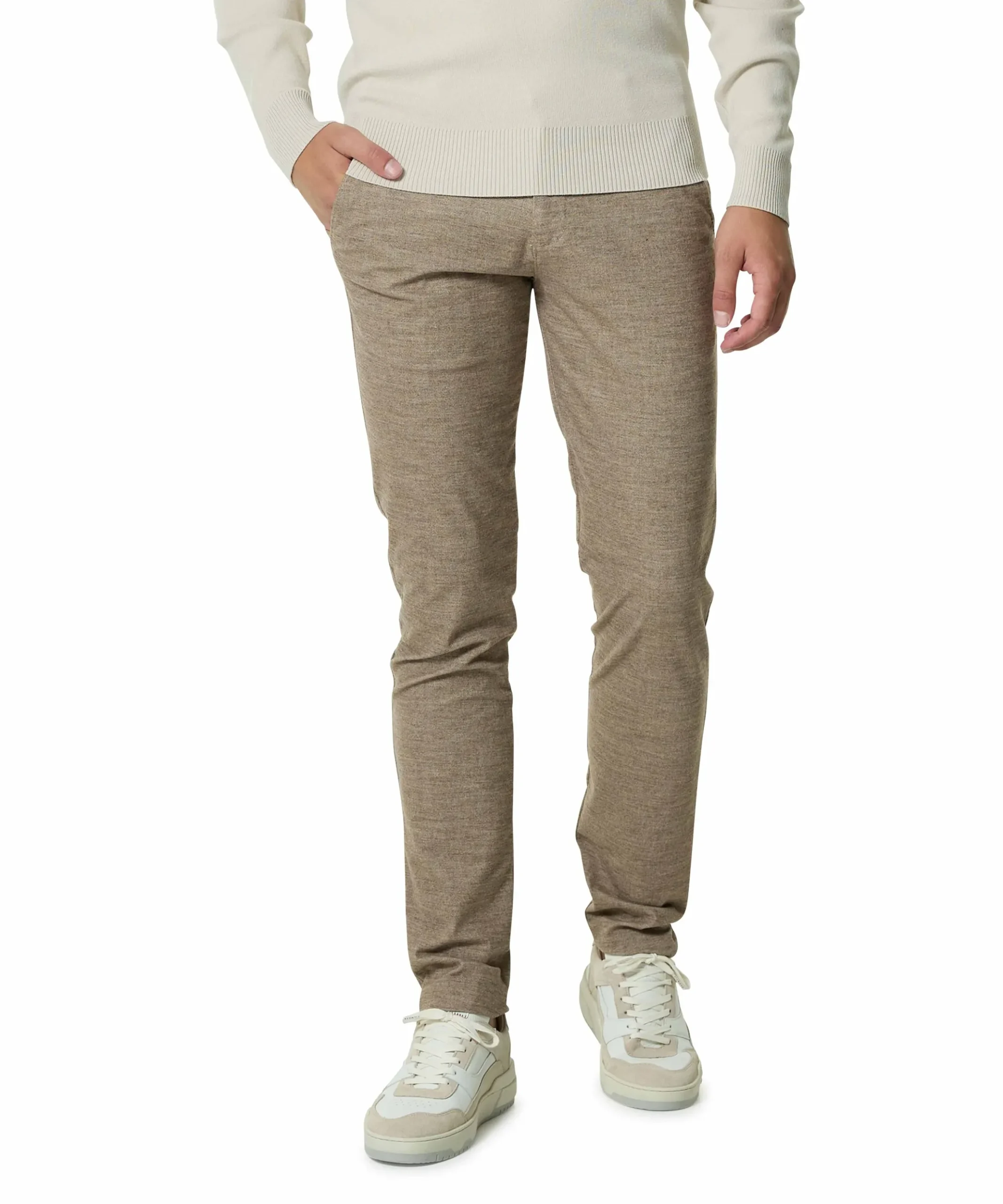Travel Wool Look heren broek beige