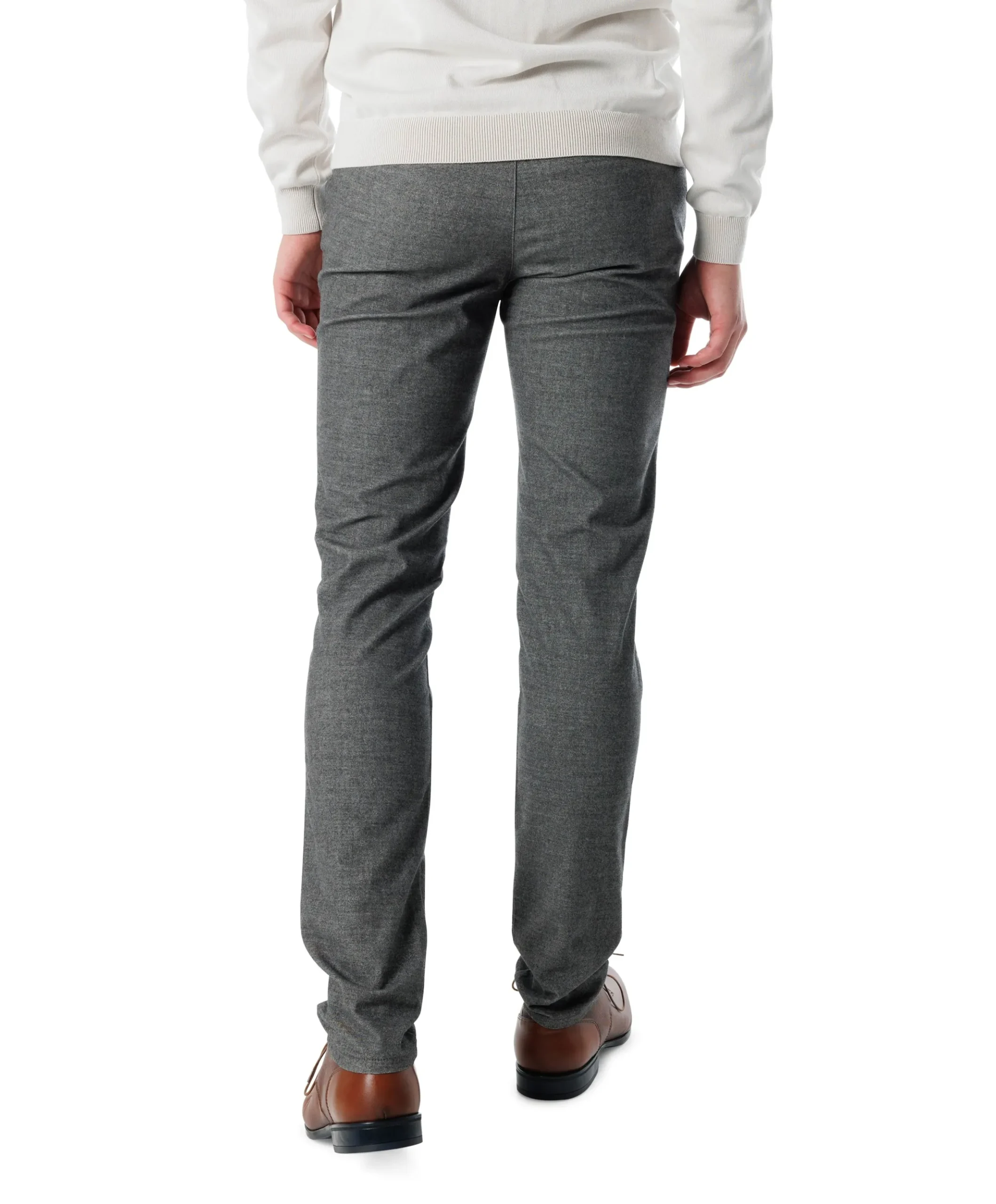 Travel Wool Look heren broek grijs