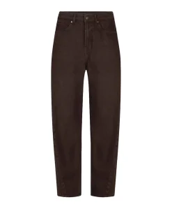 Trousers barrel jeans cacao dames jeans bruin