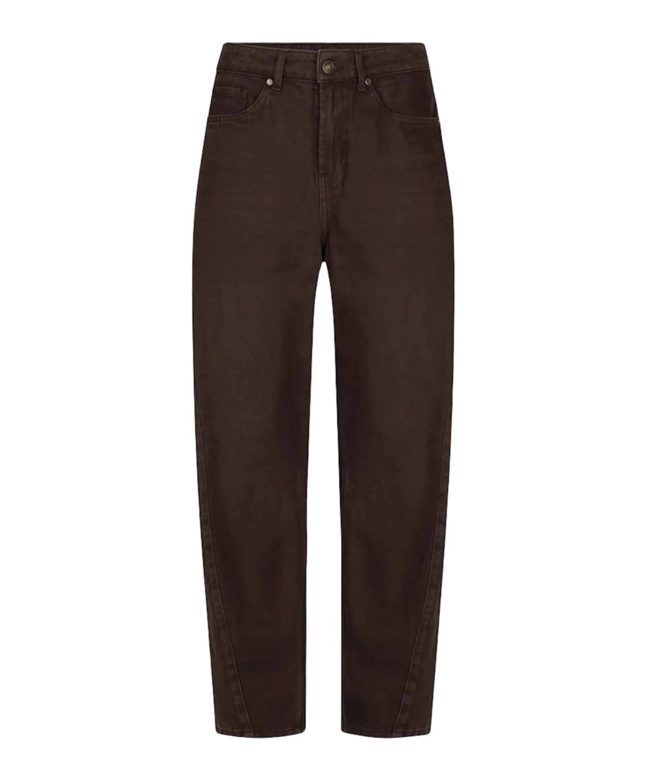 Trousers barrel jeans cacao dames jeans bruin