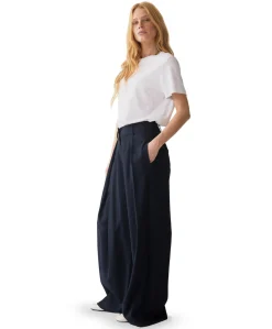 Trousers Viscose twill dames broek blauw