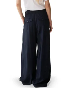 Trousers Viscose twill dames broek blauw