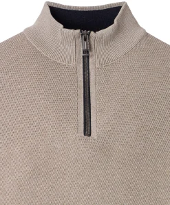 Trui met rits beige