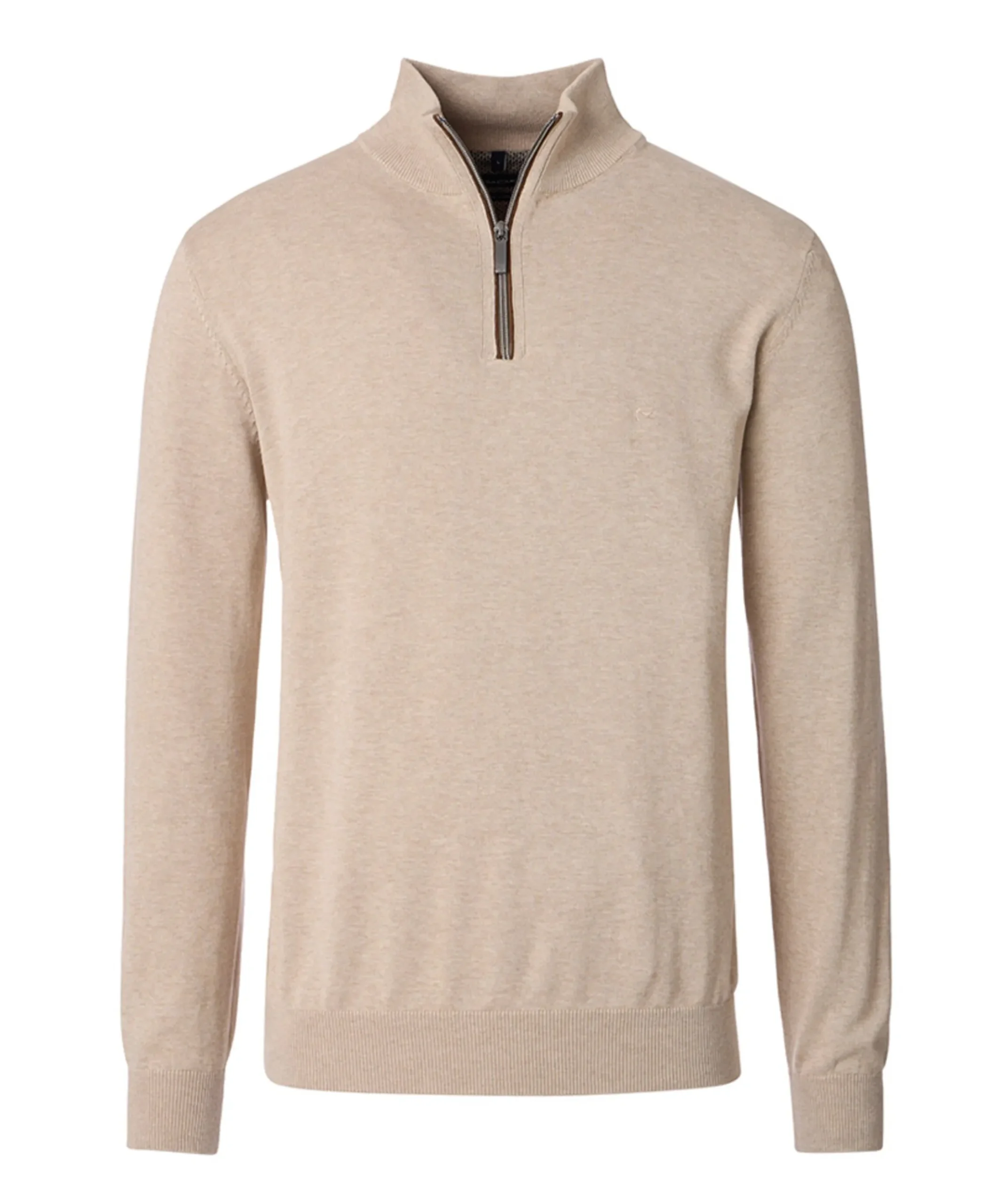 Trui met rits beige