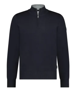 Trui met rits blauw