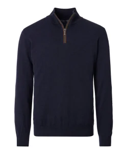 Trui met rits blauw