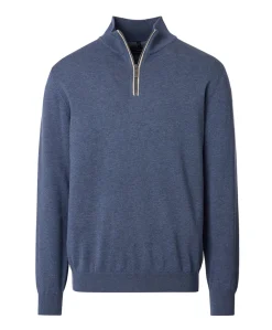 Trui met rits blauw