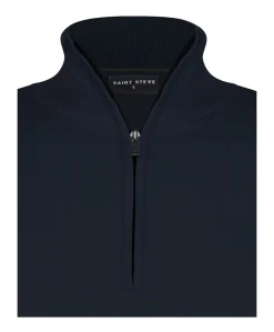 Trui met rits blauw