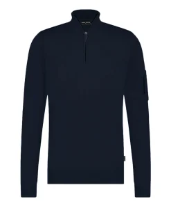 Trui met rits blauw