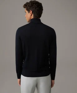 Trui met rits blauw