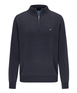 Trui met rits blauw