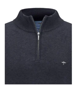 Trui met rits blauw