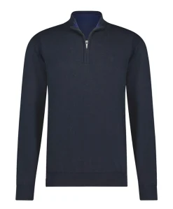 Trui met rits blauw