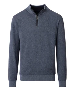 Trui met rits blauw