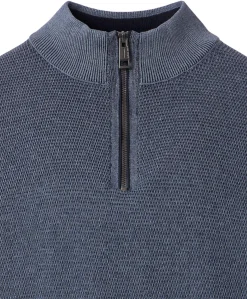 Trui met rits blauw