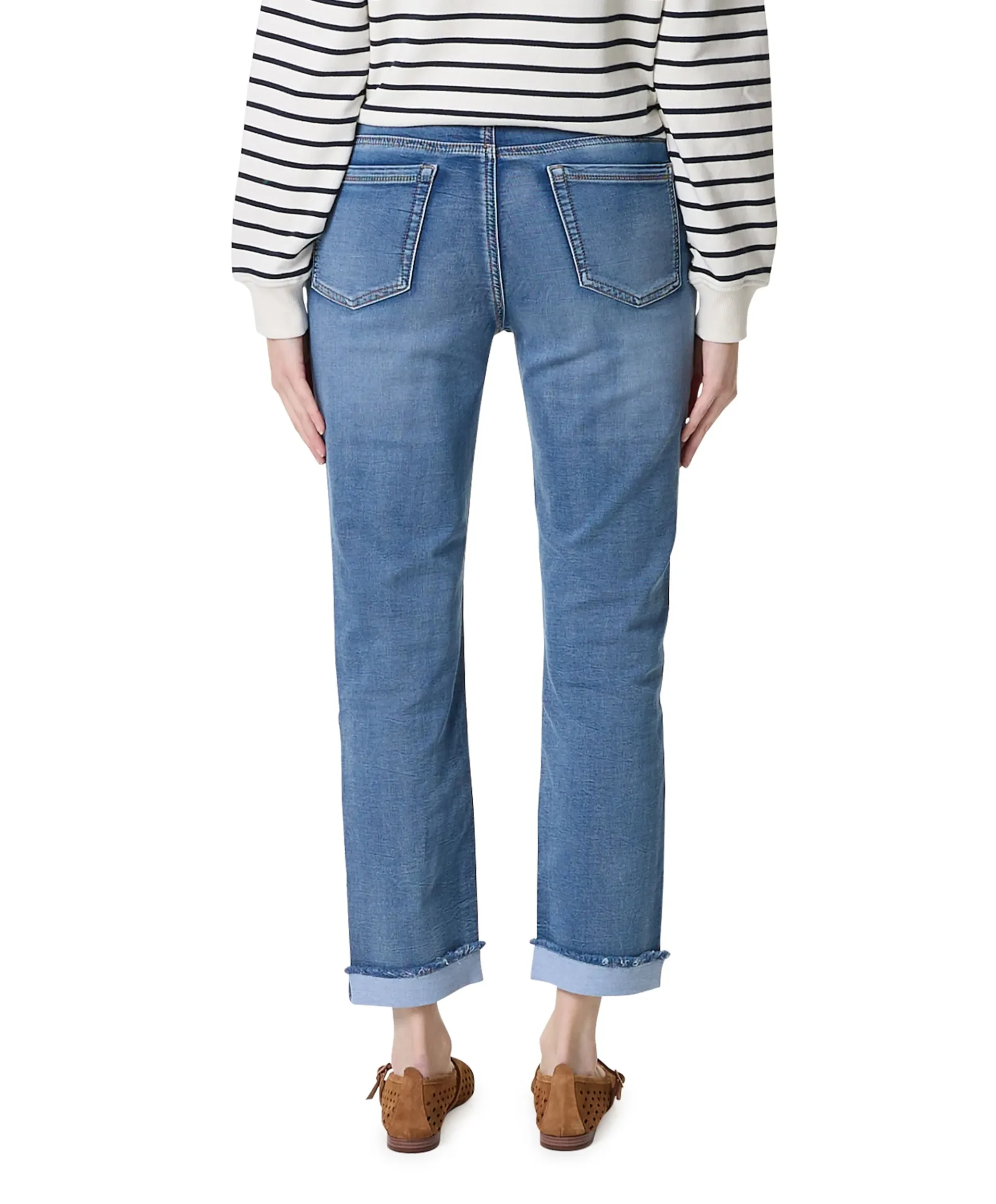 Turn-up dames jeans blauw
