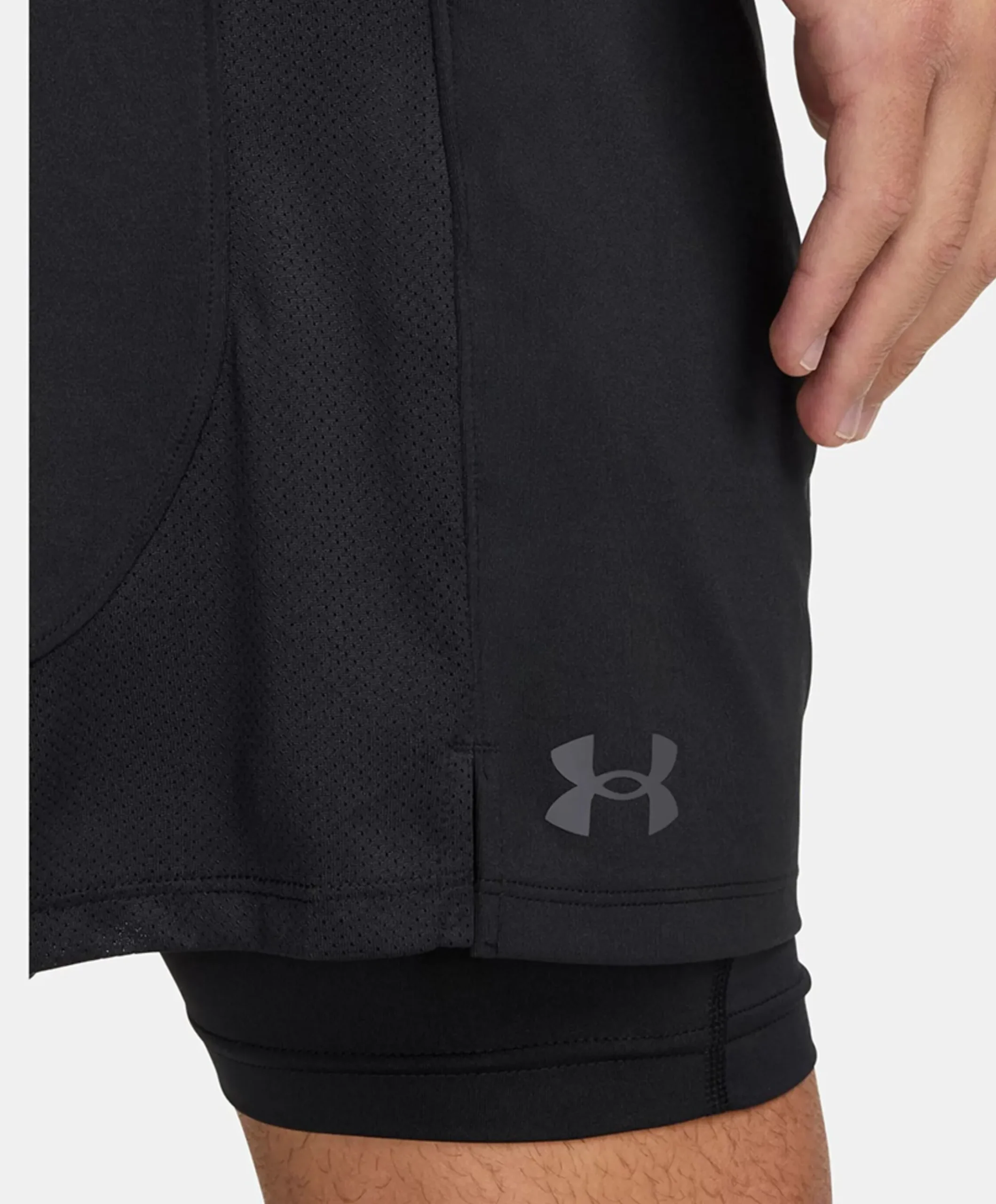 Ua Tech Vent 2in1 Short-blk heren shorts zwart