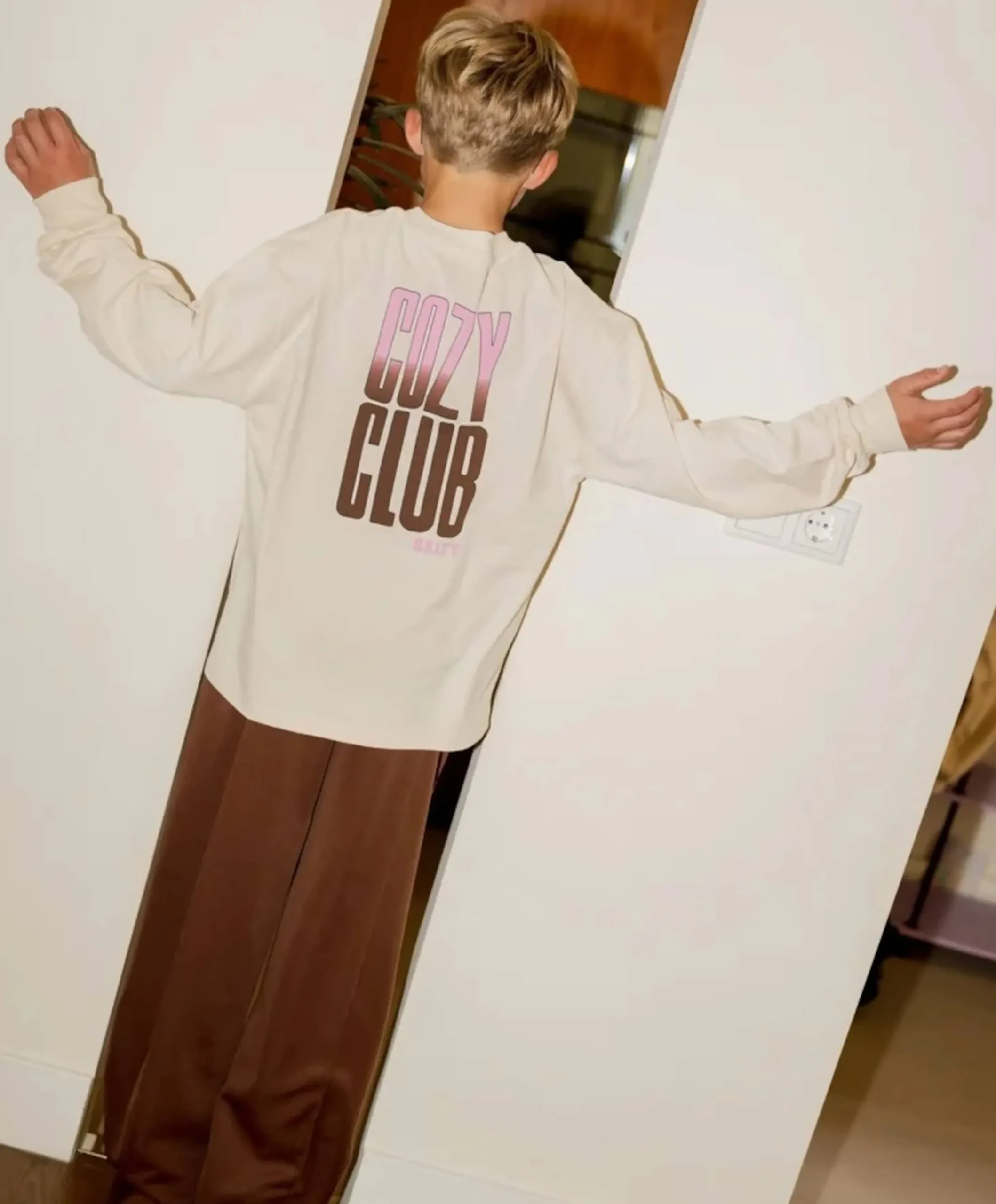 Uniseks longsleeve beige