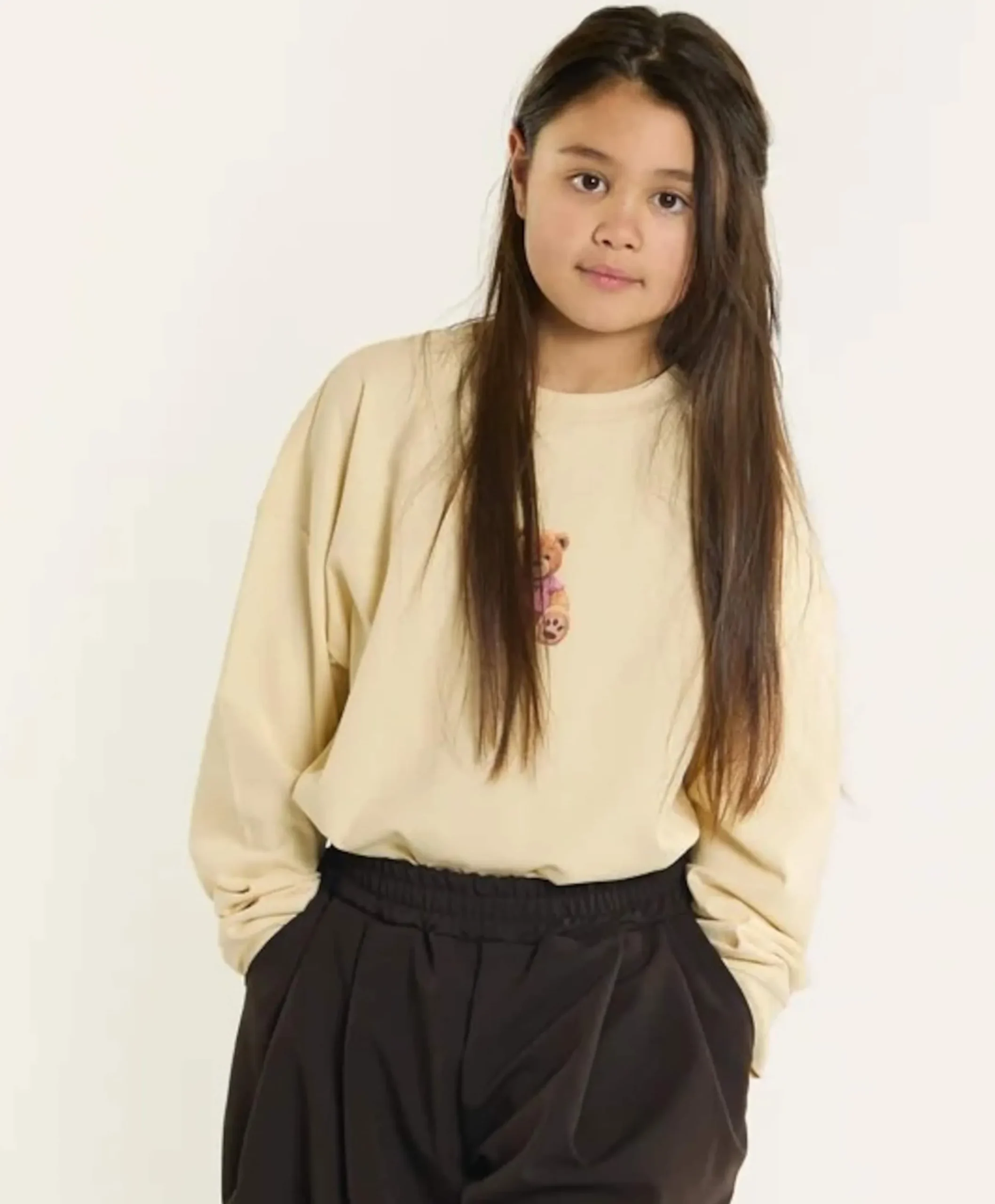 Uniseks longsleeve beige