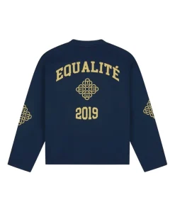 Uniseks longsleeve blauw