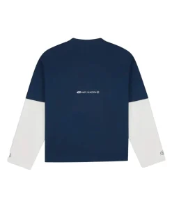 Uniseks longsleeve blauw