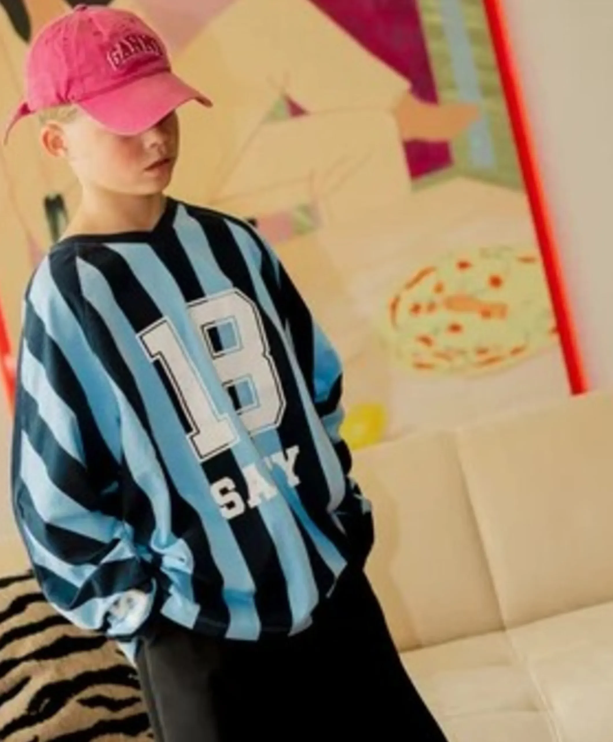 Uniseks longsleeve blauw