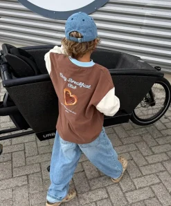 Uniseks longsleeve bruin