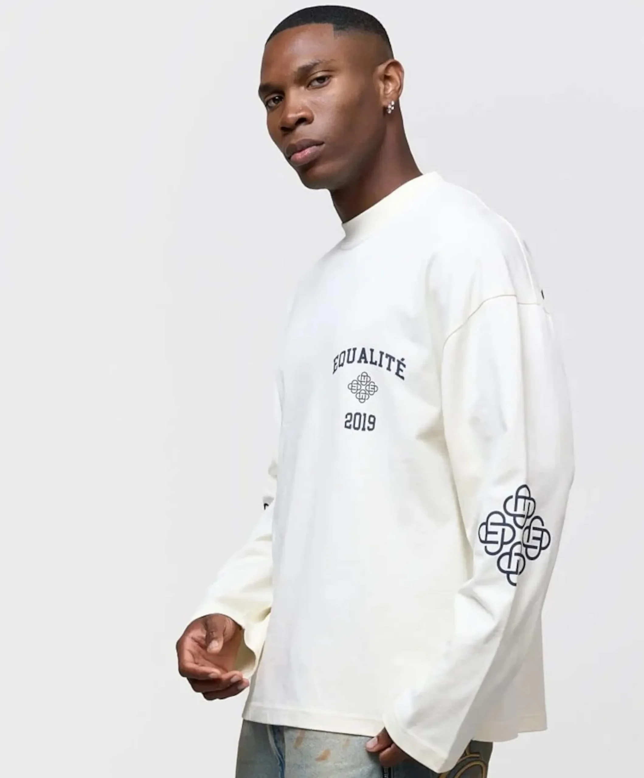 Uniseks longsleeve ecru