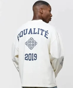 Uniseks longsleeve ecru