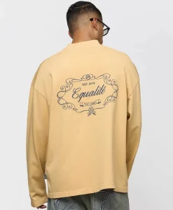 Uniseks longsleeve geel