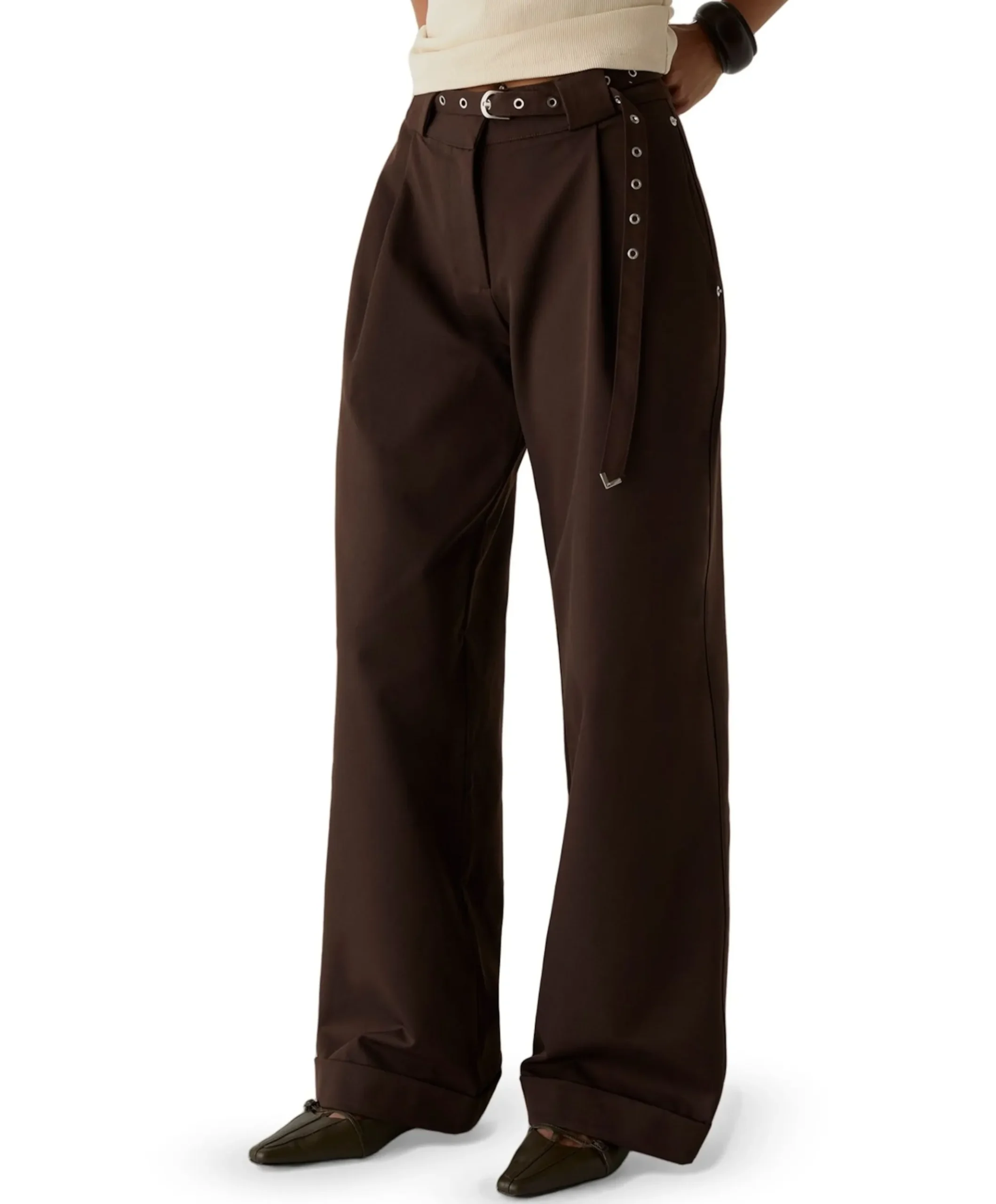 VALEA BROWN dames broek bruin