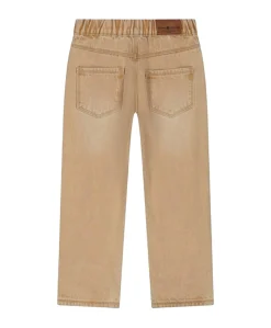 Wide Fit Full Elastic jongens broek beige