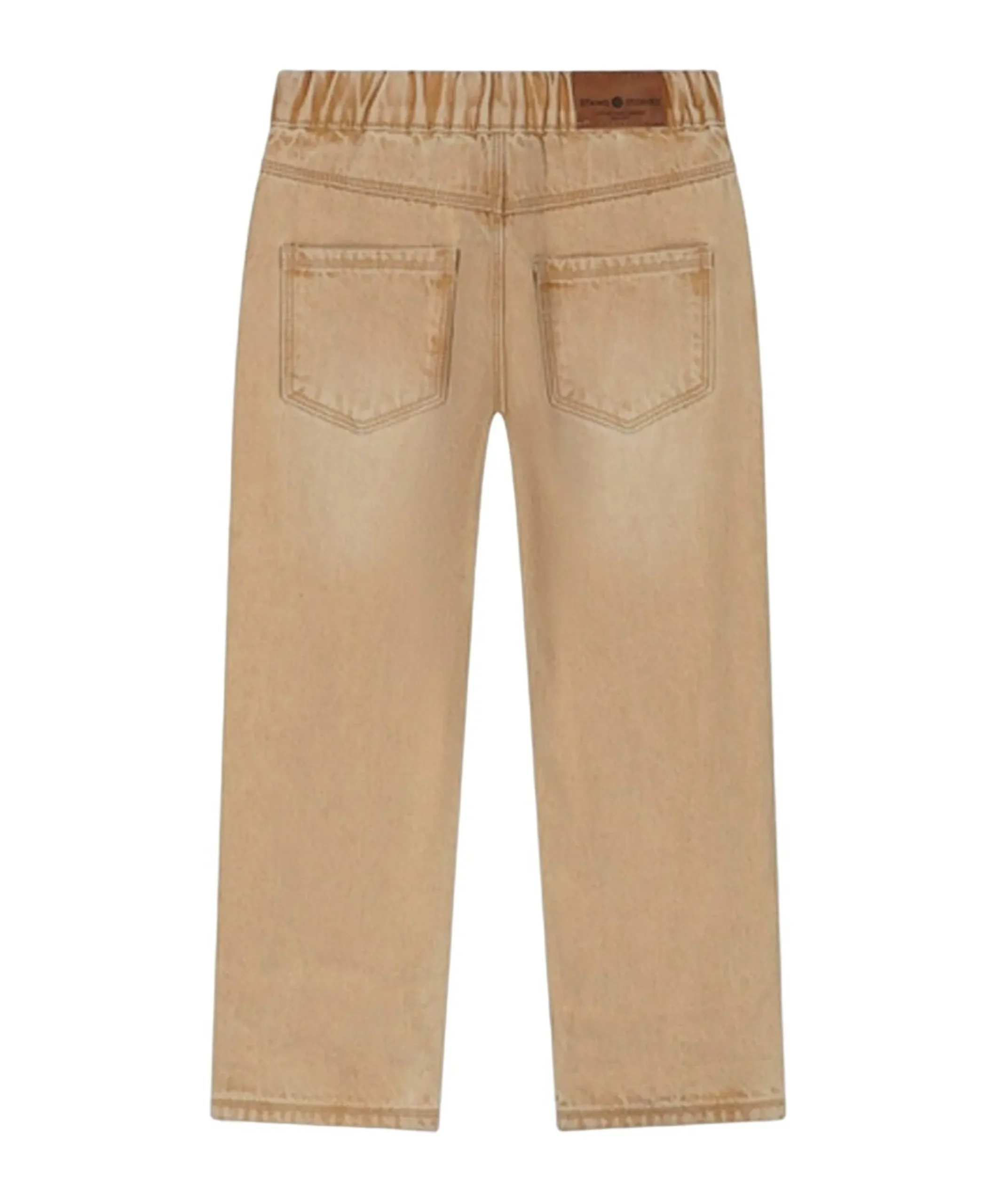 Wide Fit Full Elastic jongens broek beige