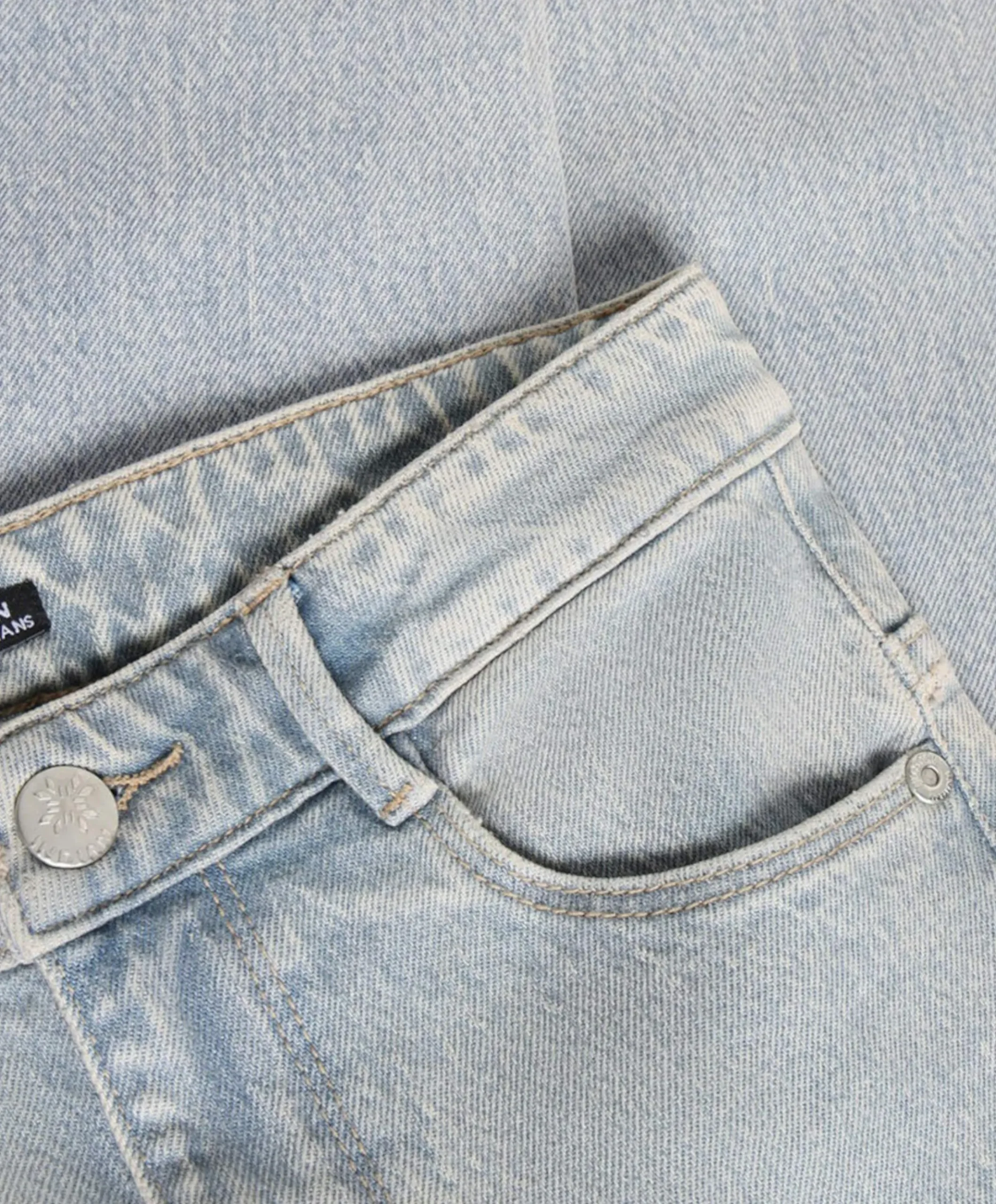 Wide Fit Washed meisjes jeans blauw