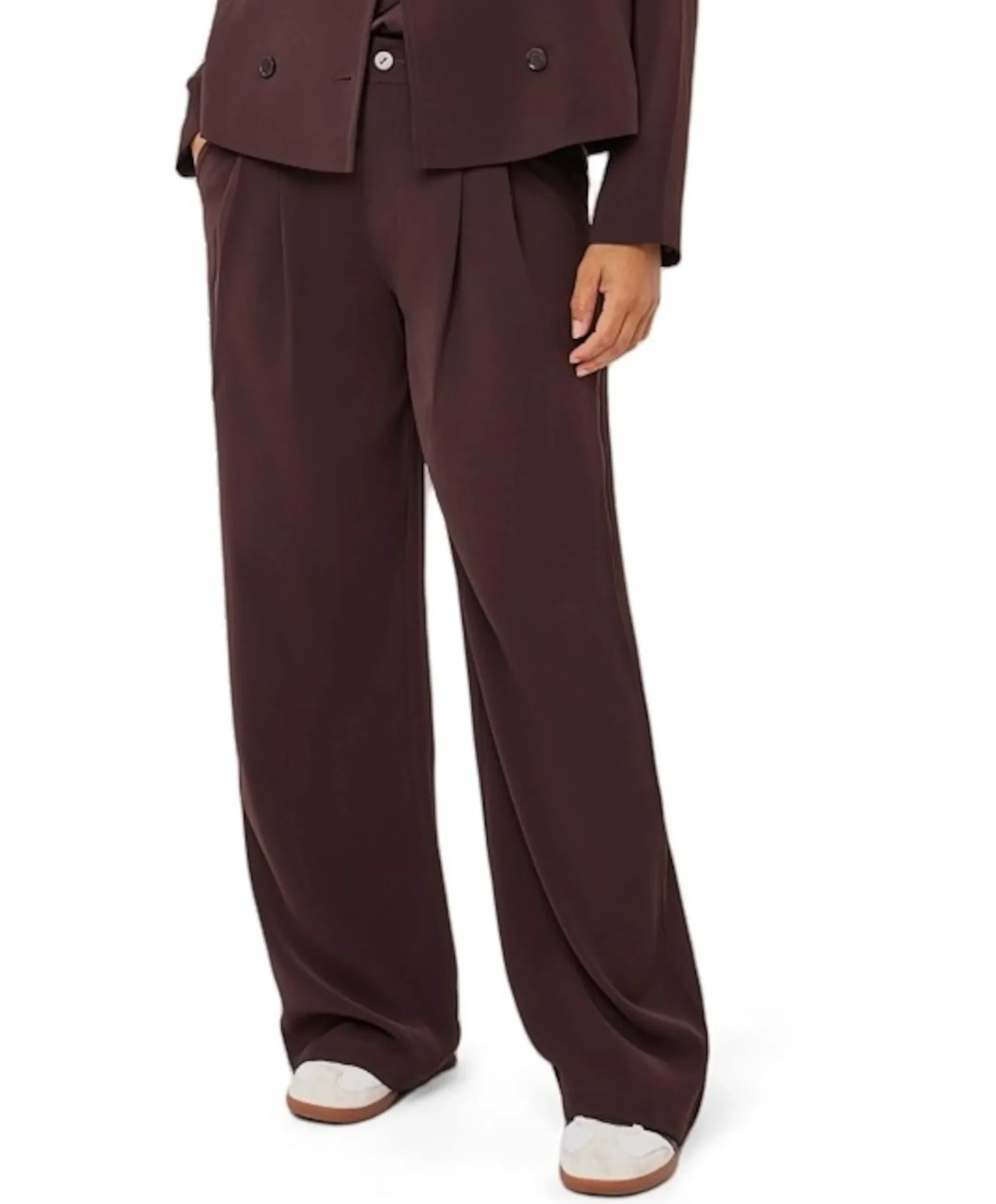 Wide leg dames broek bruin