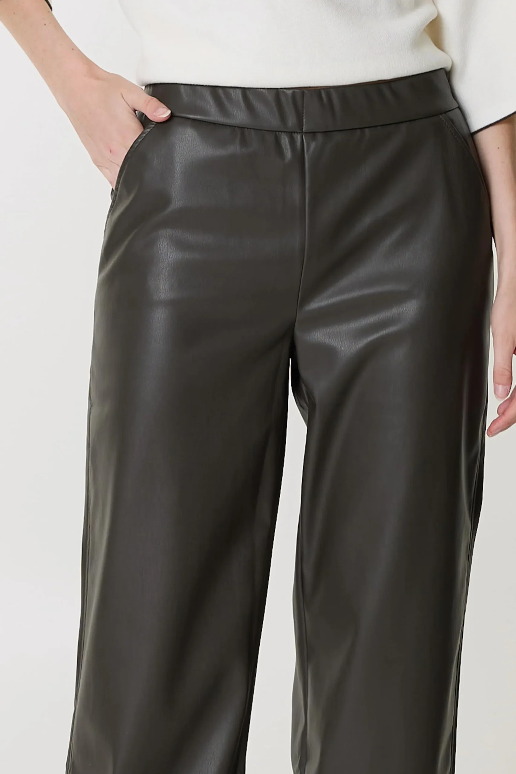 Wide leg dames broek bruin