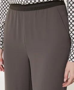 Wide leg dames broek bruin