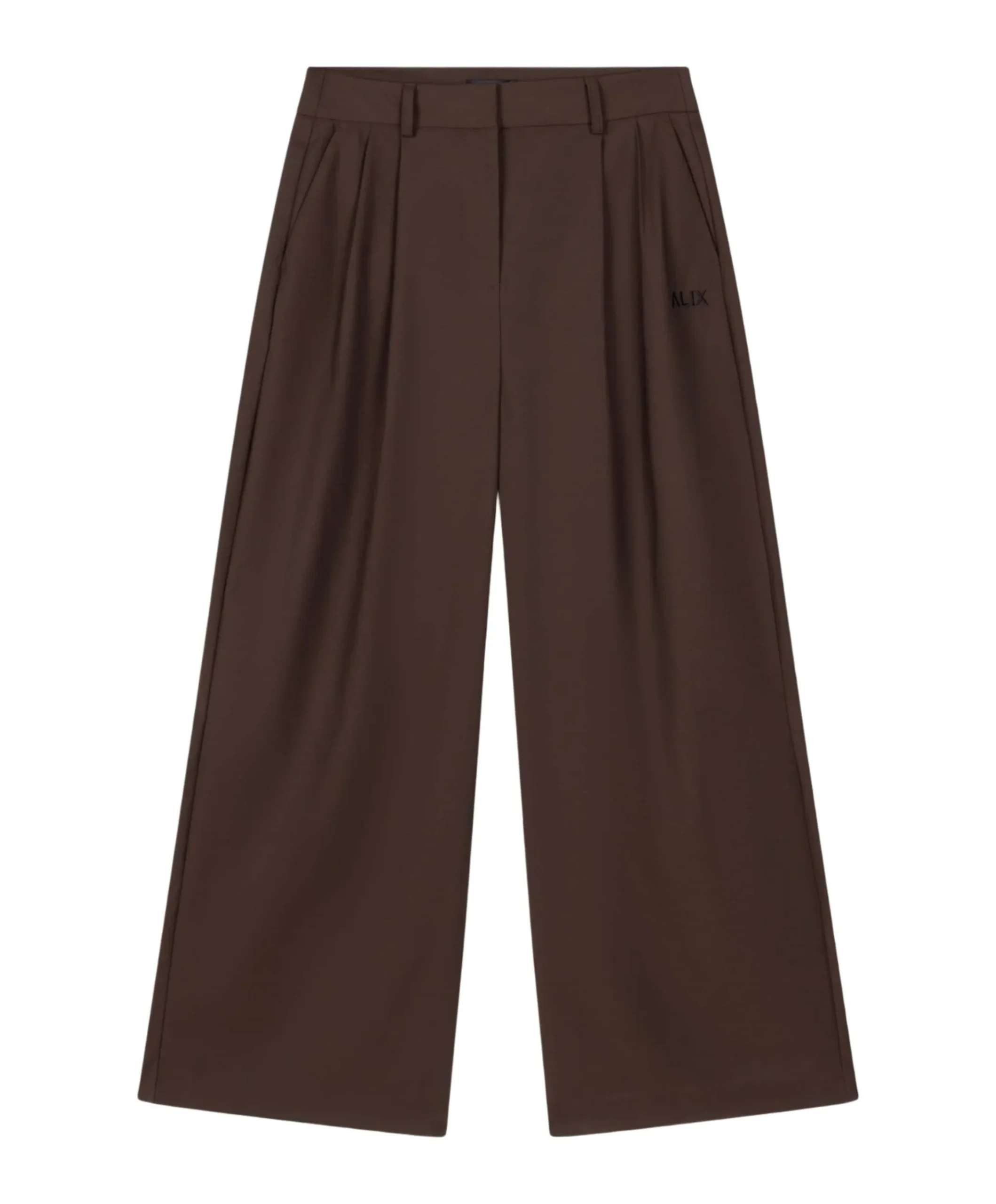 WIDE LEG dames broek bruin