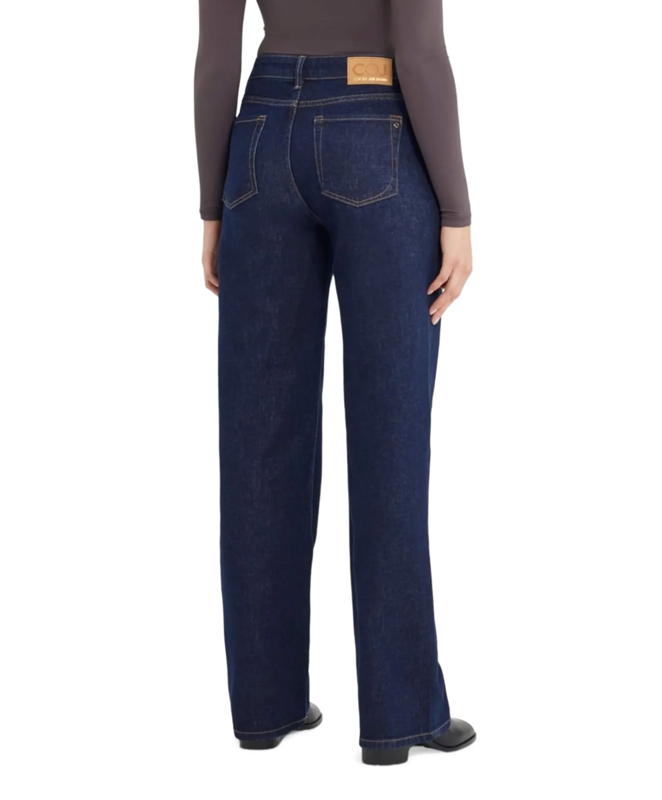 wide leg dames jeans blauw