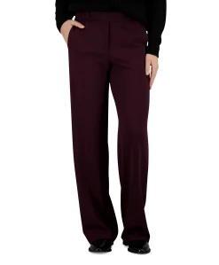 Wide leg Feminine dames broek bordeaux