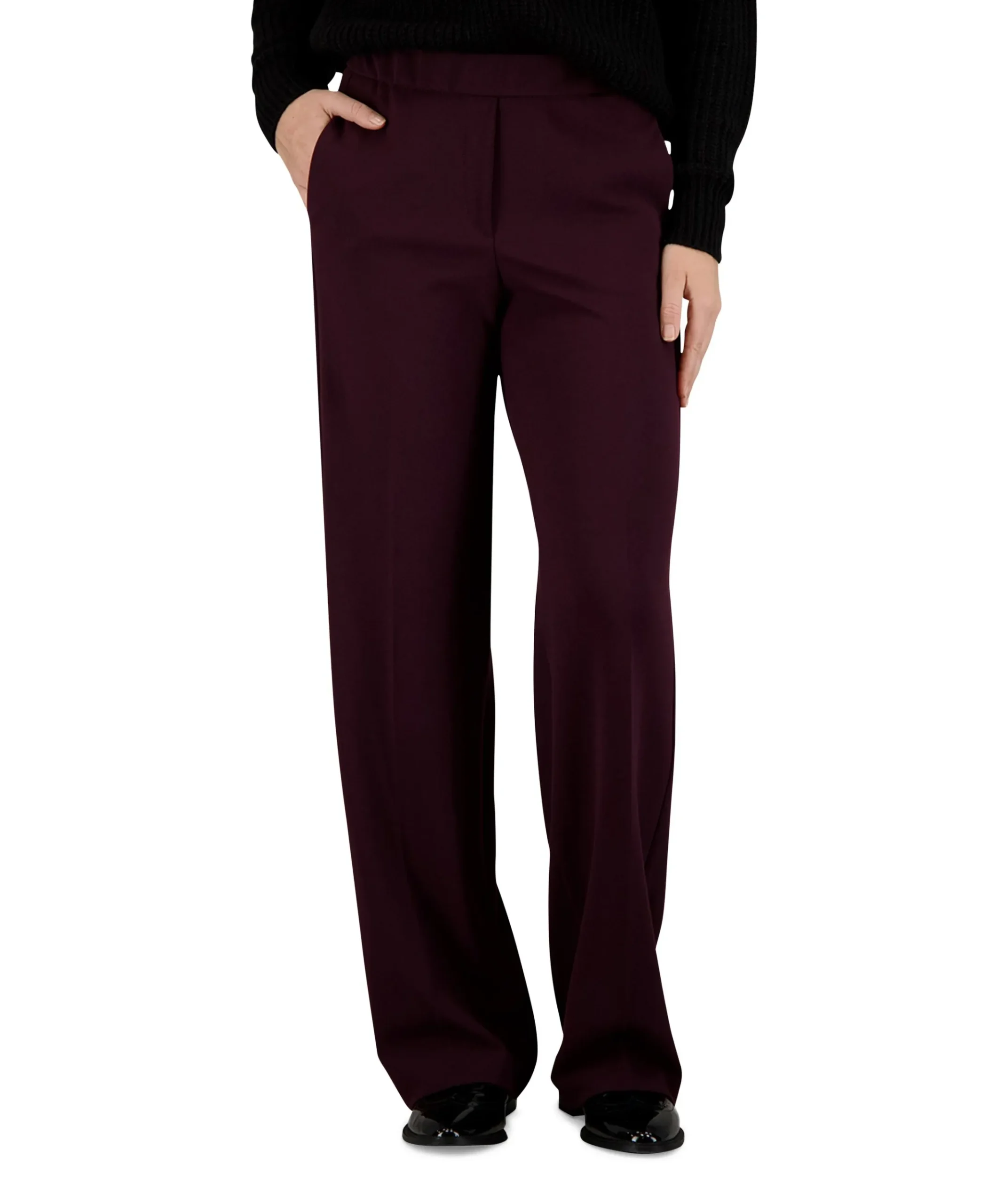 Wide leg Feminine dames broek bordeaux